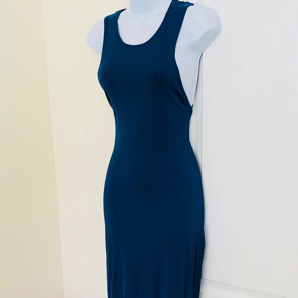 Sleek sweater tank dress with cross cross back
